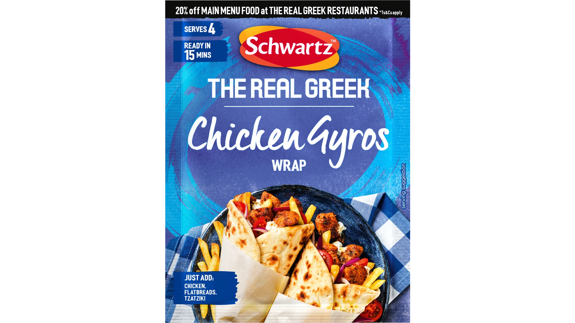SCHWARTZ CHICKEN GYROS WRAP 20G
