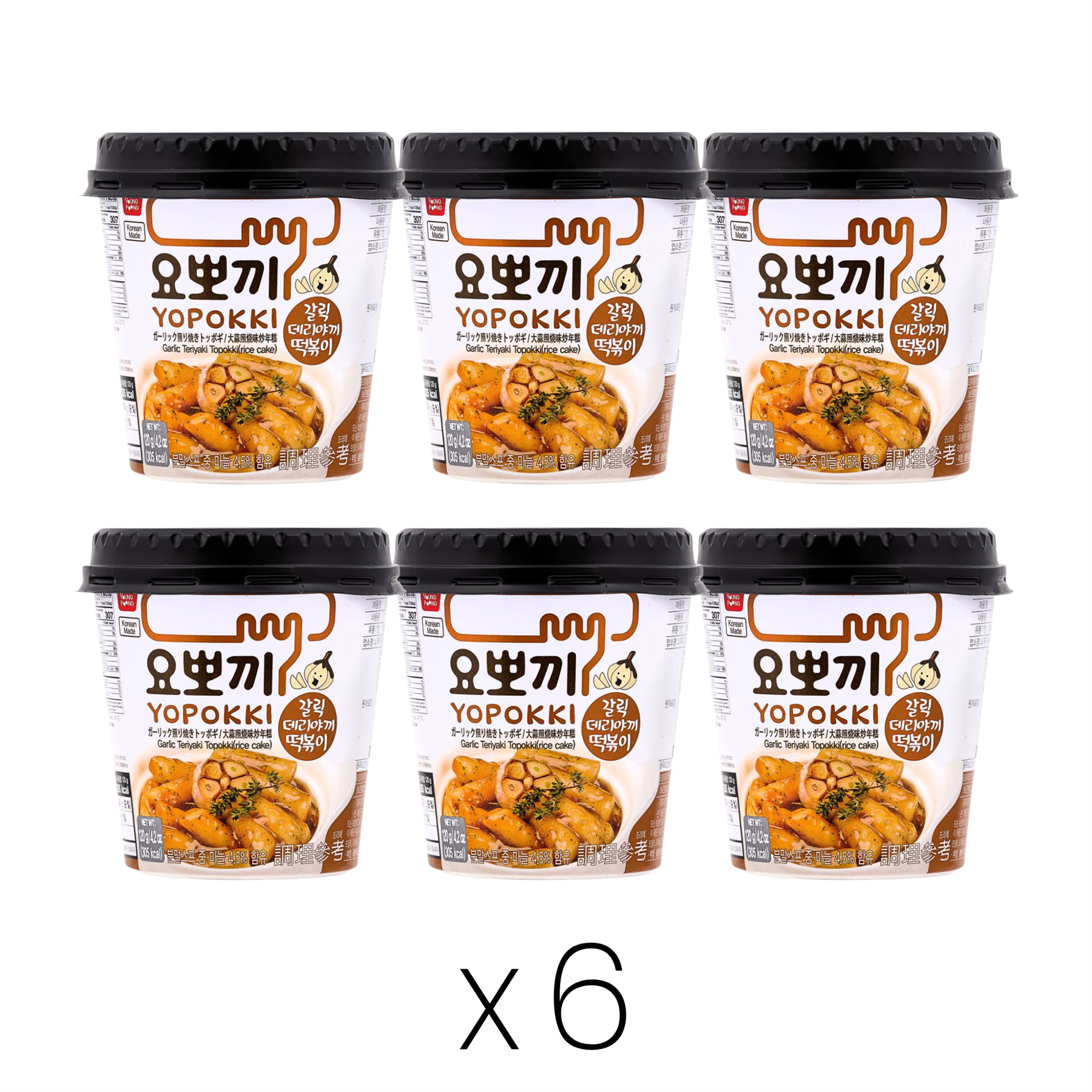 Young Poong Yopokki Garlic Teriyaki Topokki (Rice Cake) Cup 大蒜照燒味炒年糕 (杯) (Bundle of 6)