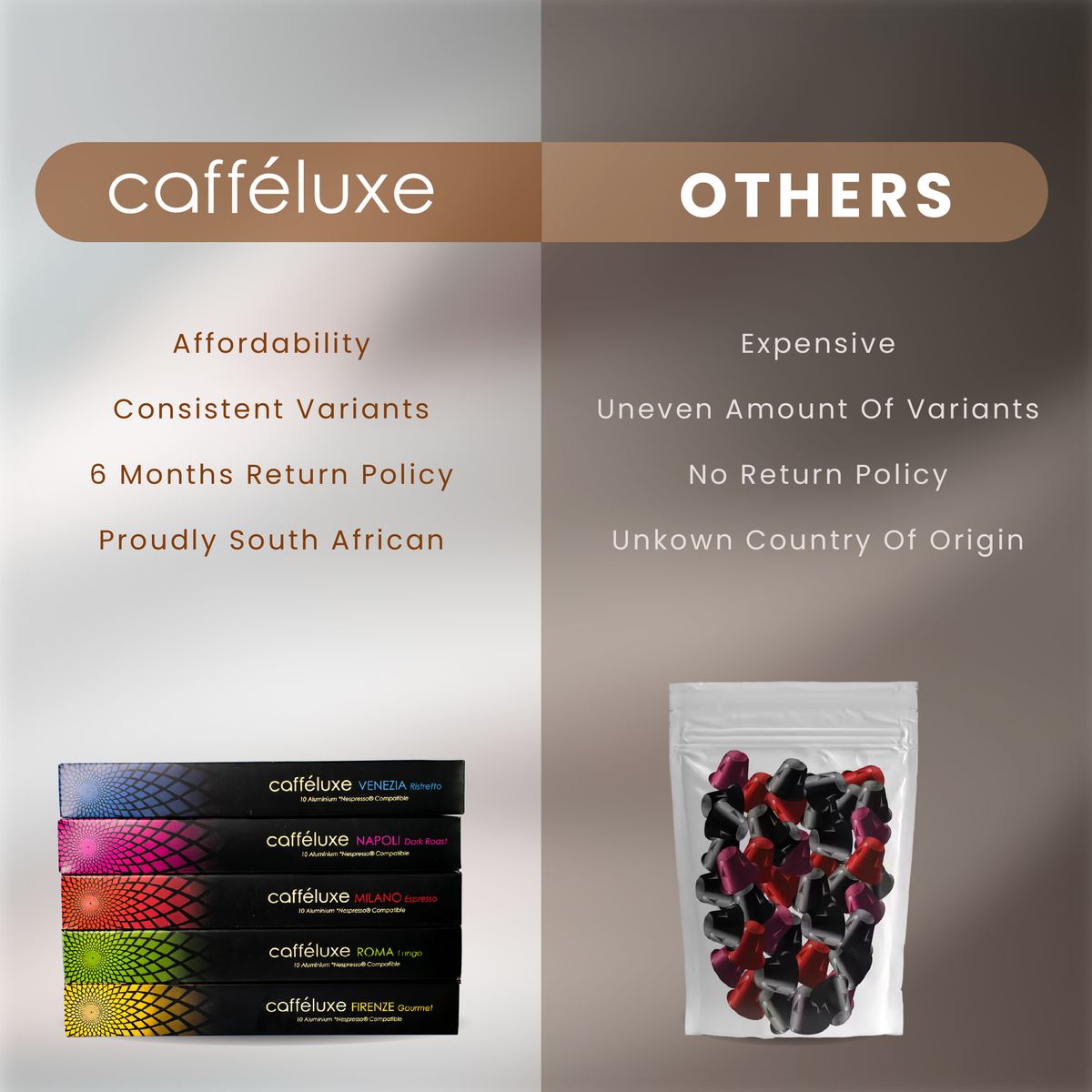 Cafféluxe Mixed Aluminium Nespresso Compatible Coffee | 50 Pack set - Image 4