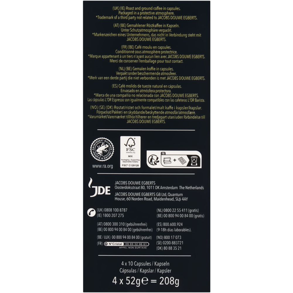L'OR Espresso Breakfast Collection - Aluminium Coffee Capsules - 40 Pack - Image 2